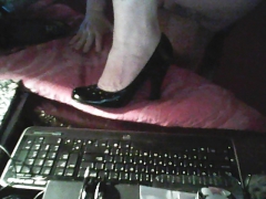 Black... studded... 4 inch heels