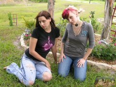 2 Punk Rock Girls Showing Pussies - N