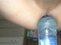 fuck myself a bottle in the stretched anal