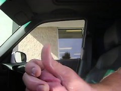 He's flashing his dick in the car waiting for someone to wa