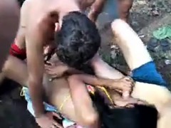Teens fucking inside the forest