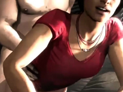 Brunette 3D fuck doll Chloe Frazer gets drilled