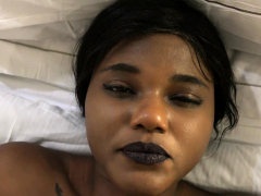 Ebony sex bomb enjoying cunnilingus in POV style close up