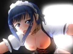 Maid hentai sucking stiff cock and swallowing cum