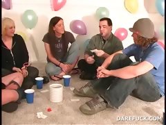 College teens play truth or dare at a sexparty