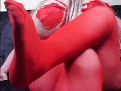 nice-red-pantyhose-teasing