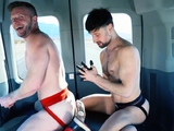 Fisting jock rims and fists BF in van
