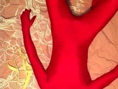 Practice in Zentai with a Rubber band